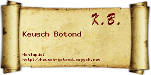 Keusch Botond névjegykártya